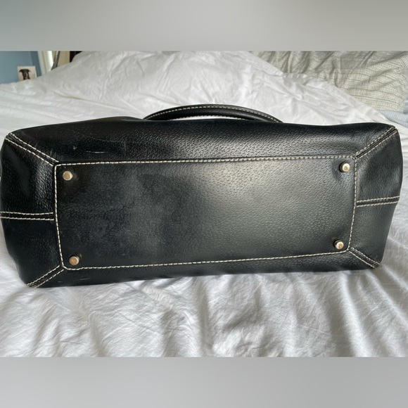 Kate Spade black leather bag. Polka dot interior satin lining - Picture 4 of 6